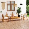 vidaXL Garden Lounge Set Cream and Natural Wood - 2 of 4