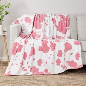 Cozy Bliss Cow Print Throw Blanket Plush Blanket - 1 of 4