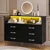 6 Drawers Dresser for Bedroom with LED Lights, Drawer Dressers with Charging Station, Sturdy Storage Chest for Entryway, Closet, Living Room, Hallway - 3 of 4