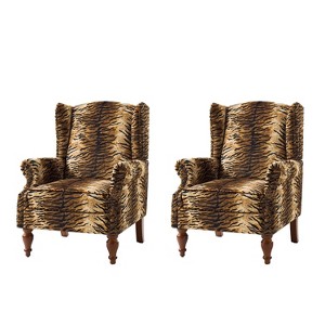 Jeffrey Traditional Nailhead Trim Armchair with Solid Legs Set of 2|HULALA HOME - 1 of 4