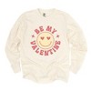 Simply Sage Market Women's Valentine Yellow Smiley Face Long Sleeve Garment Dyed Tee - 3 of 4