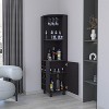 Vynxaria Leah Corner Bar Cabinet (17.7"W×17.7"D×70.8"H) 10 Wine Racks, 2 Top Shelves, 1 Cabinet w/2 Shelves, Melamine/Black Pine - 2 of 4