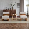 CAVINAS Modern Boucle Accent Chair with Rolled Backrest and Solid Wood Frame, Lounge Armchair for Living Room, Bedroom, or Office - 3 of 4