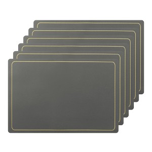 Unique Bargains Dining Room Heat Resistant Modern Faux Leather Placemats 18 x 12 Inches 6 Pcs - 1 of 4