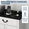 Garvee 9 Drawer Dresser with Power Outlet, Vintage Chest of Drawers with USB Ports, Farmhouse Storage Cabinet for Bedroom, Living Room - 3 of 4