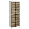 VECELO 2/3-Tier Tall Narrow Storage Cabinet, Slim Bathroom Storage Organizer with Transparent Double Doors for Small Spaces, Tea Brown - 2 of 4