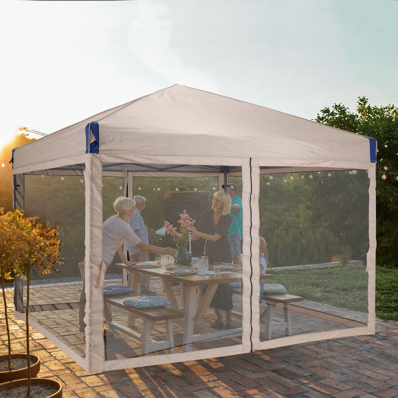 Aoodor 10' x 10' Pop Up Canopy Tent with Removable Mesh Sidewalls, Portable Instant Shade Canopy with Roller Bag, 2 of 8