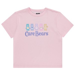 Ladies Care Bears Ribbed Shirt - Ladies Classic Care Bears Fitted Ribbed Tee - Cheer Friend Funshine Good Luck Care Bears Tee (Light Pink, Medium) - 1 of 4