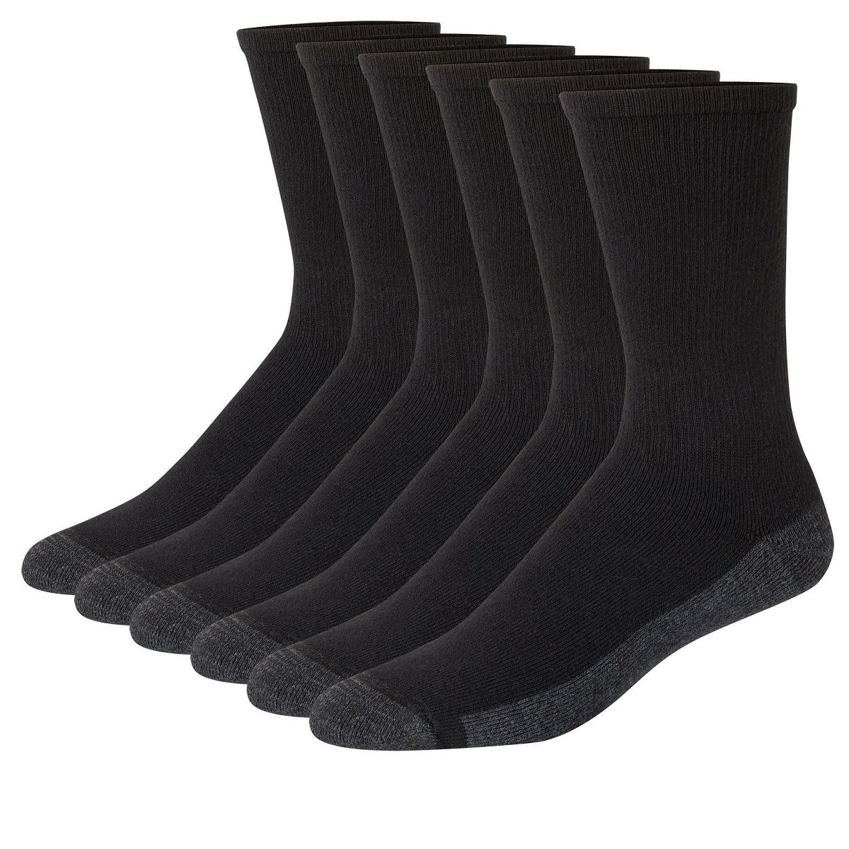 Hanes Double Tough Men's Crew Socks, Max Cushion, 6-Pairs