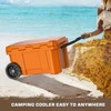 SOZT Orange 55 qt. Portable Chest Cooler, Leak-Proof Outdoor Insulated Cooler with Handle and Wheels - 2 of 4