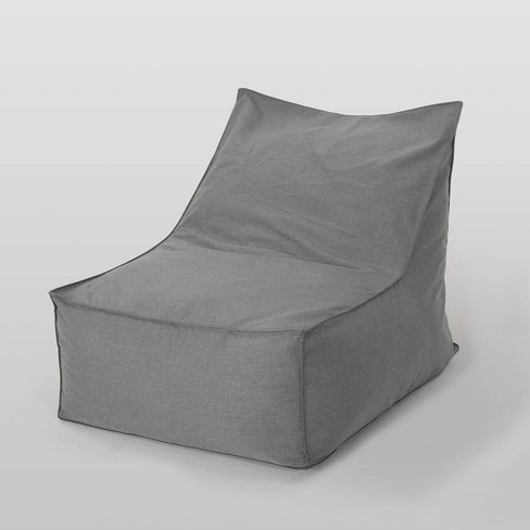 Loungie Comfy Light Grey Bean Bag Arm Chair Nylon Foam Lounger