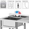 WhizMax 304 Stainless Steel Sink, Freestanding Commercial Kitchen Sink - 3 of 4