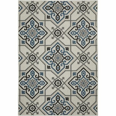 Oriental Weavers Torrey 004Y1 Light Grey/ Blue Indoor/Outdoor Area Rug - 5'3" x 7'3"