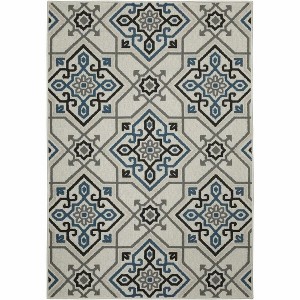 Oriental Weavers Torrey 004Y1 Light Grey/ Blue Indoor/Outdoor Area Rug - 1'10" x 3'9" - 1 of 4