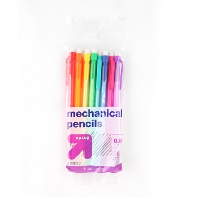 #2 Mechanical Pencils 0.5mm 8ct - up&up™: School Supplies, No. 2 Lead, Erasable, Retractable, Multicolor, Kids Stationery