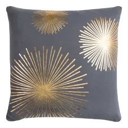 20"x20" Oversize Star Burst Square Throw Pillow Gray/Gold - Rizzy Home
