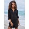 VENUS Womens Lace Cover-Up Button Down - 2 of 4