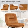 Arceso Double-Layer Upholstered Bar Stools Set of 4, 24 Inch  Armless Faux Leather Barstools Chairs with Back and Footrest, Whiskey Brown - 3 of 4