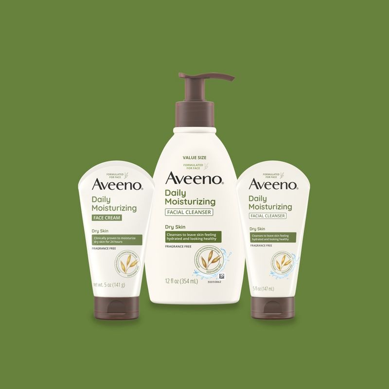 Aveeno Daily Moisturizing Face Cleanser with Soothing Oat - Fragrance Free - Refill Pouch - 12 fl oz, 4 of 10