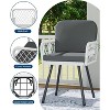 Patio Dining Chairs Set of 2 with Black Metal Frame & White Hand-Woven Rattan, Porch Armchairs with Cushion for Indoor, Garden, Balcony, Deck - 4 of 4