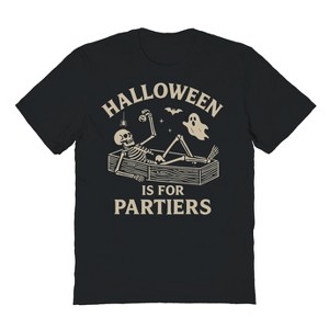 Rerun Island Men Halloween Is For Partiers Short Sleeve Graphic Cotton T-Shirt - 1 of 4