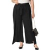 Agnes Orinda Women's Plus Size Split Wide Leg Tie Knot High Rise Formal Outfits   Palazzo Pants - 2 of 4