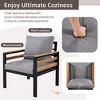 Sapphtopaz Patio Furniture Set Metal Frame Outdoor Loveseat Sectional Patio Chairs with Cushions and Coffee Table for Garden, Backyard, Terrace - 3 of 4