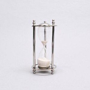 TopComfy Decorative Object Aluminum Frame Sand Timer Hourglass for Modern Home Office Decor, Silver, 4.5"*4.5"*9.5" - 1 of 4