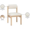 Meridian Furniture,Roundhill Linen Textured Fabric Upholstered Dining Chair, Set of 2 - 3 of 4