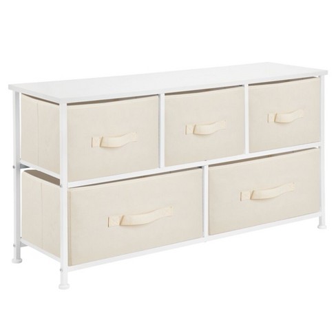 Wood Top Kid Horizontal Dresser Storage, White Wood Horizontal Dresser