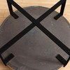 31.29"Modern Retro Splicing Round Coffee Table, Fir Wood Table Top with Black Cross Legs Base - 4 of 4