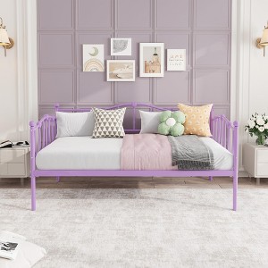 Metal Twin DayBed, Sofa Beds with Steel Slat Support and Headboard, Space-Saving, No Box Spring Needed, for Apartment,Living Room, Small Spaces - 1 of 4
