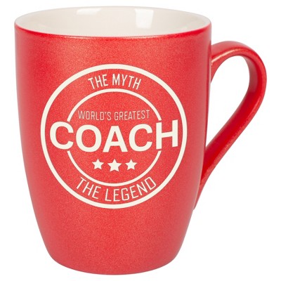 Elanze Designs World's Greatest Coach The Myth The Legend Crimson Red 10 ounce New Bone China Coffee Cup Mug
