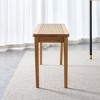 Wood Benches Simple Solid Wood Sleeper Chairs Rattan Woven Shoe Stool For Restaurants Living Rooms Hallways - 2 of 4