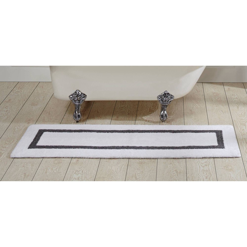 20inx60in Hotel Collection Bath Rug White/Gray - Better Trends