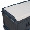 CAVINAS 42.7" Storage Ottoman Bench with 4 Doors&Removable Cushion,Multifunctional Shoe Bench Entryway Ottoman 200lbs Capacity - 4 of 4