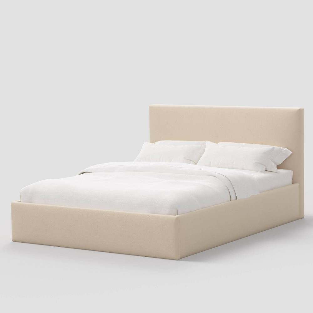 Photos - Bed Sophia California King Size Size Modern Square Low Profile Platform  in Classic Velvet Pearl - Threshold™