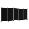 vidaXL 5-Panel Room Divider Black 170.5"x70.9" Fabric - 2 of 4