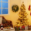 Tangkula 6 FT Pre-Lit Artificial Christmas Tree Hinged Chocolate-Color Xmas Tree w/ 493 Pine Needles & PVC Tips - 3 of 4