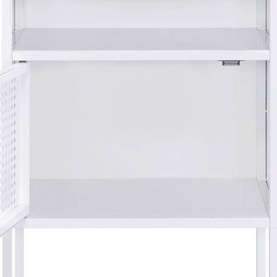 Gemma 19" White Metal Nightstand with USB Port