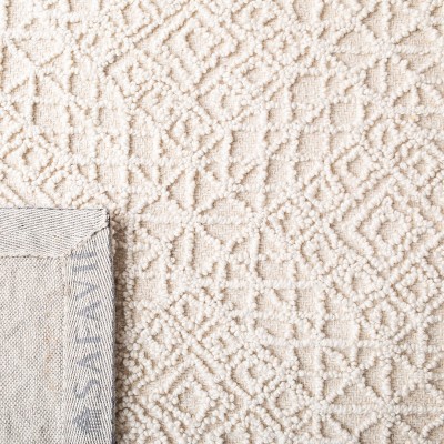 Elegant Light Beige 6' Square Hand-Tufted Wool Area Rug