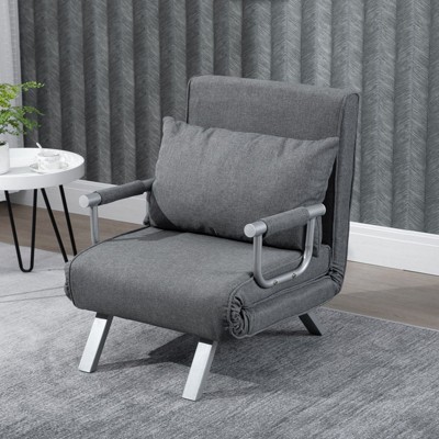NicBex Convertible Sleeper Chair,Modern Folding Sofa Bed with Steel  Frame,Modern Couches with Pillows  for Living Room,Light Gray/Dark Gray