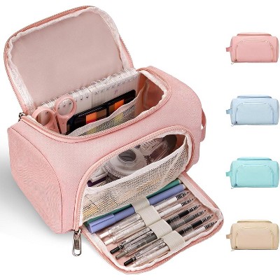 Fmeida Large Pencil Pouch,Pencil Case Aesthetic,Zipper Pencil Box For Girls Back To School Supplies Emergency Bag Black