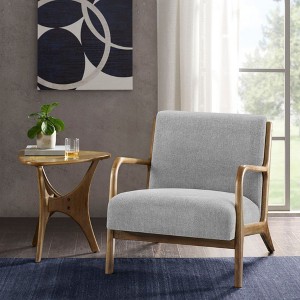 Sapphtopaz Wood Accent Chair Lounge Chairs Mid-Backrest Upholstered Armchair Mid Century Modern Comfy Chair for Living Room, Bedroom, Nursery - 1 of 4