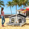Outdoor Wooden Dog House, Weatherproof Dog Kennel with Elevated Floor & Ventilated Roof, Durable Shelter for Medium and Large Dogs - Nertpow - 4 of 4