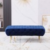 NicBex Upholstered Bench,50 inch Velvet Ottoman with Gold Metal Legs for Living Room,Entryway - 2 of 4