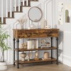 Console Table with 2 Drawers – Narrow Entryway Table with Storage Shelves, Small Foyer & Hallway Sofa Table for Living Room - 3 of 4