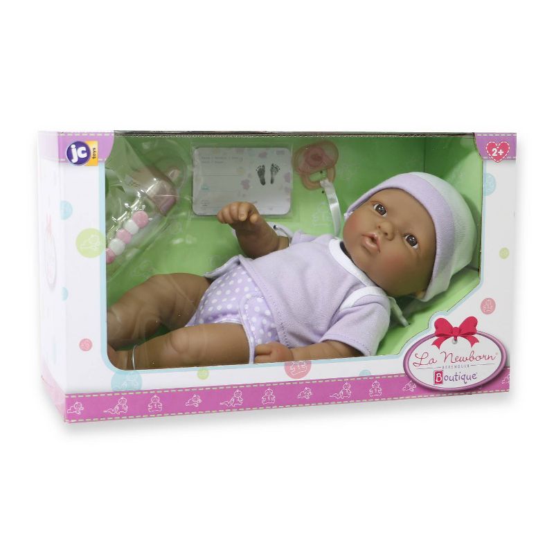 JC Toys La Newborn 12&#34; Hispanic All Vinyl Nursery Gift Set Doll, 4 of 5