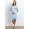 Hello MIZ Womens Floral Scallop Lace V-Neck Maternity Dress - 4 of 4
