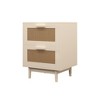 TIRAMISUBEST Rattan Nightstand, Wood End Table, Side Table with 2 Faux Rattan-Decorated Drawers - 2 of 4